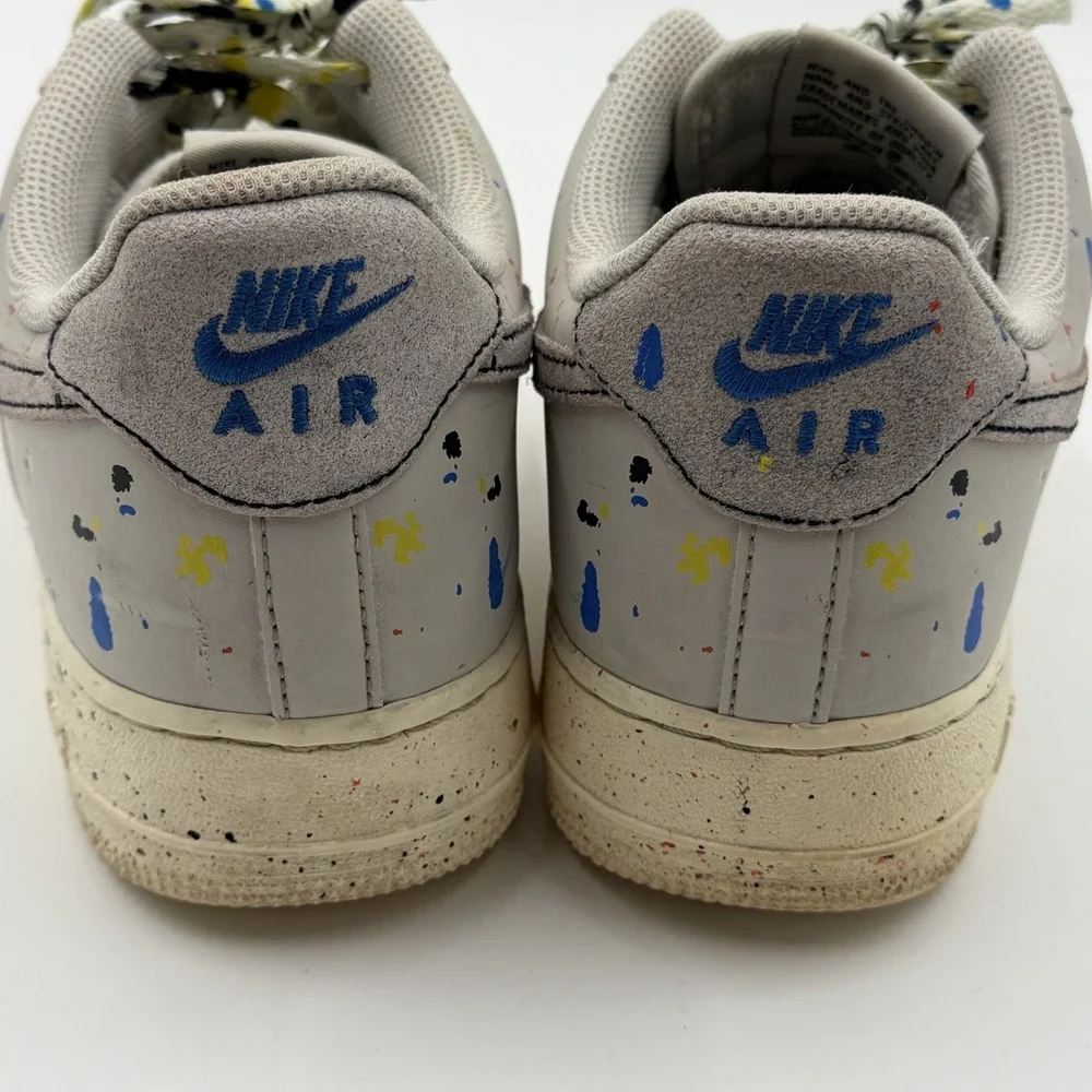Nike Air Force 1 Low '07‎ LV8 Paint Splatter 2021 Size 8.5 CZ0339-100 Sneakers